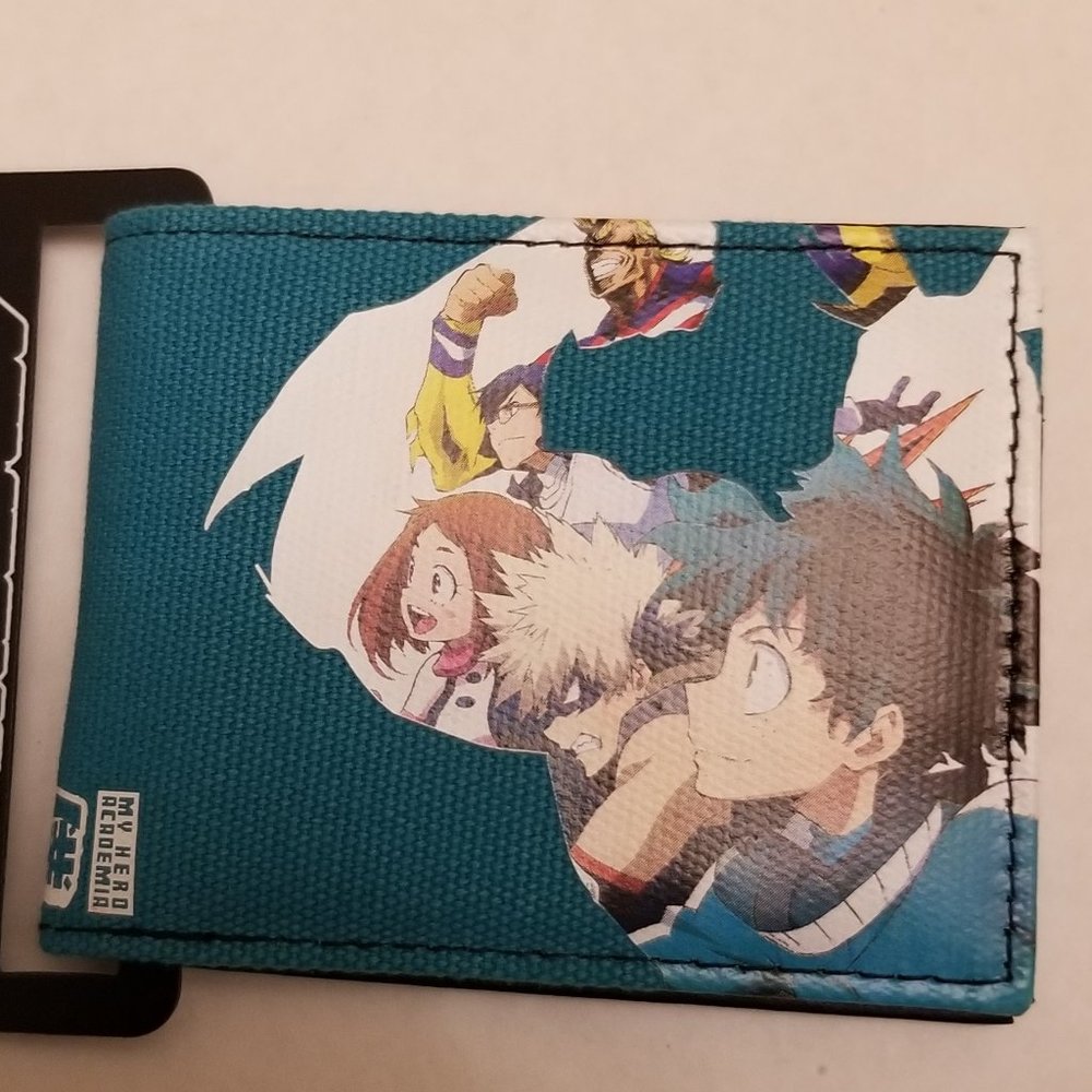MHA My Hero Academia Teal Kanji Bifold Wallet